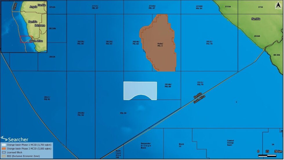 Searcher completes multi-client 3D seismic acquisition campaign, offshore Namibia